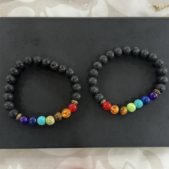 7 Chakra or more Healing Beaded Natural Lava Stone Diffuser Strachy Men/women - Picture 3 of 12